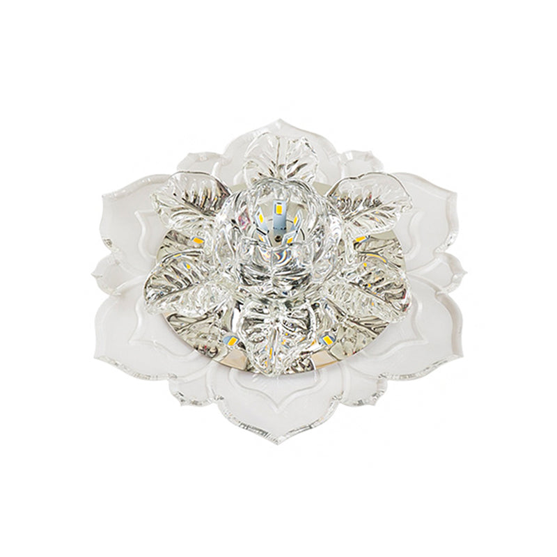 Gestaffelte Blüte Klarglas Decke bündig montiert modernistisch LED Flushmount Beleuchtung für Korridor