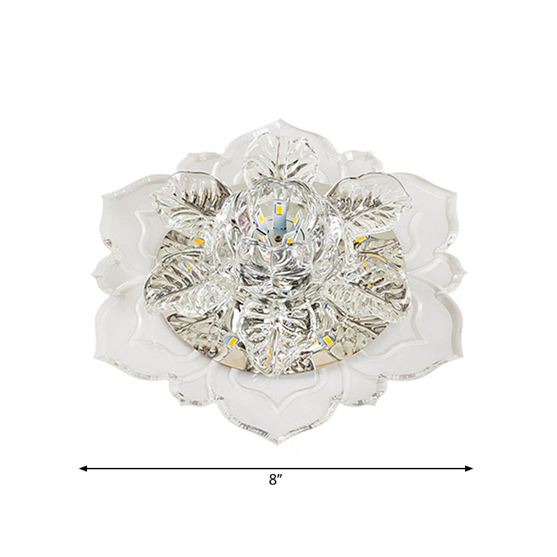 Gestaffelte Blüte Klarglas Decke bündig montiert modernistisch LED Flushmount Beleuchtung für Korridor