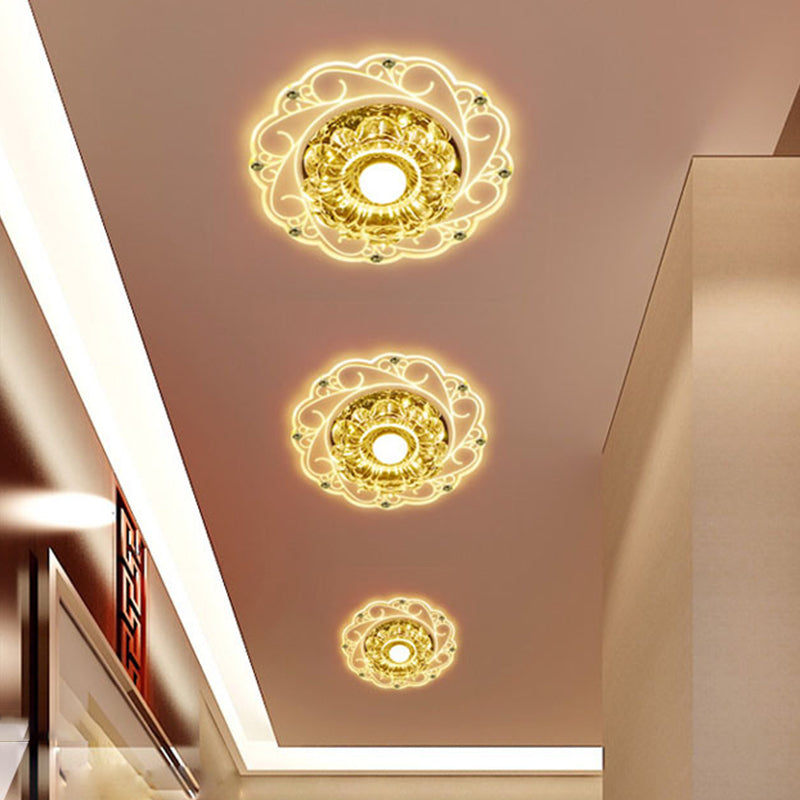 Blossom Inbouwlamp Minimalistisch Helder Afgeschuind Kristal LED Dicht bij Plafondverlichting voor Veranda