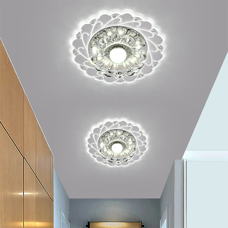 Bloom Flushmount Lighting Modernité Plafonnier LED en cristal à facettes transparent