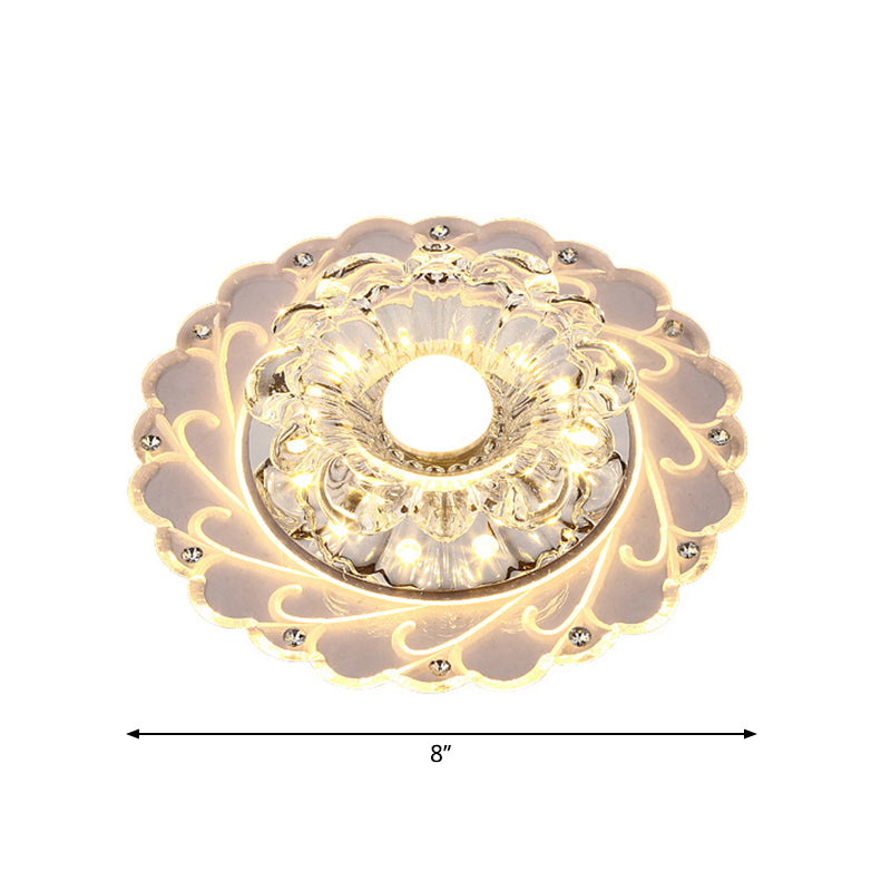 Bloom Flushmount Lighting Modernité Plafonnier LED en cristal à facettes transparent