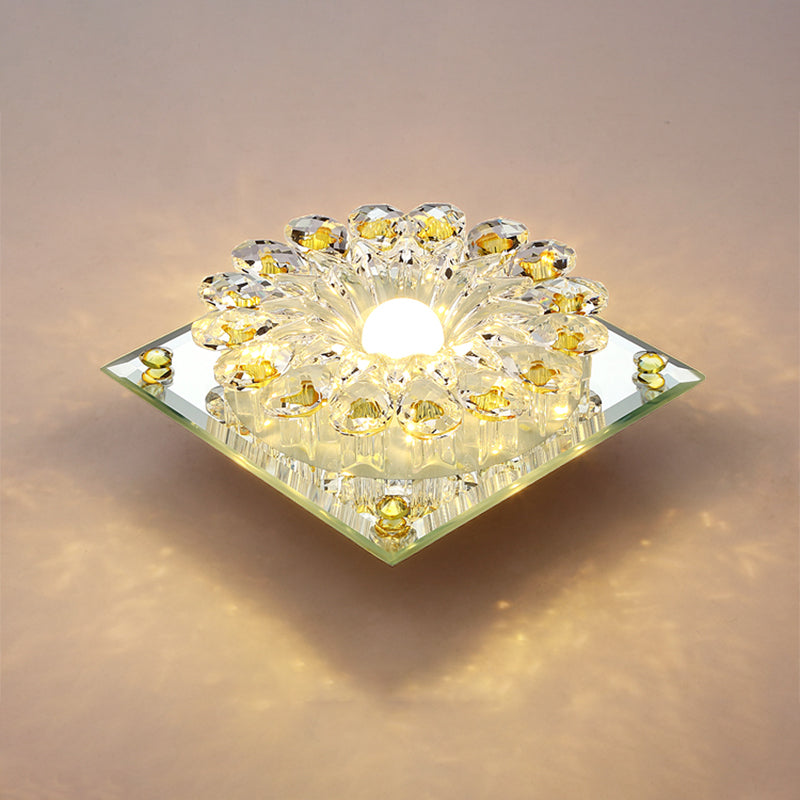 Lampada da incasso Lotus Corridor in cristallo trasparente LED Simplicity Close to Plafoniera in cromo