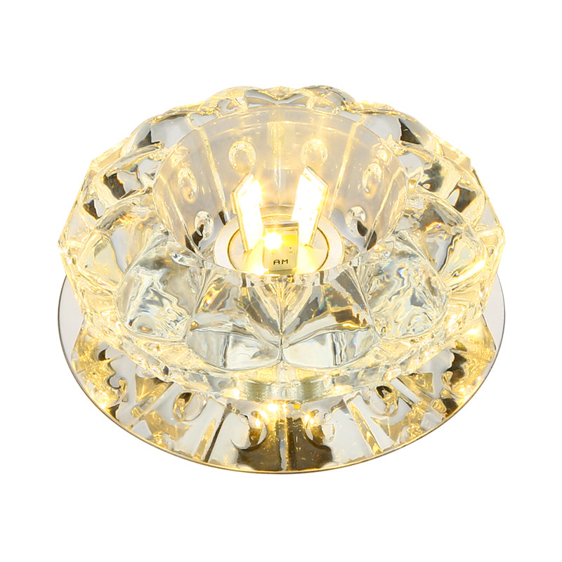 Bloemblaadjegang Plafondverlichting Afgeschuin Crystal LED Moderne Flush Light Fixture in Chrome