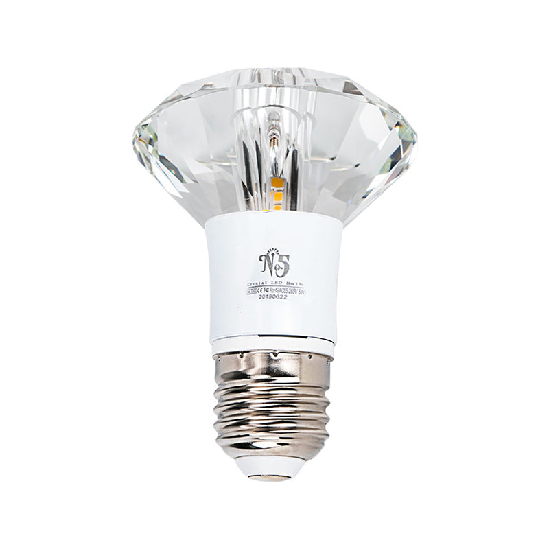 Minimalistische LED-Einbauleuchte Diamond in Deckennähe mit klarem Kristallschirm