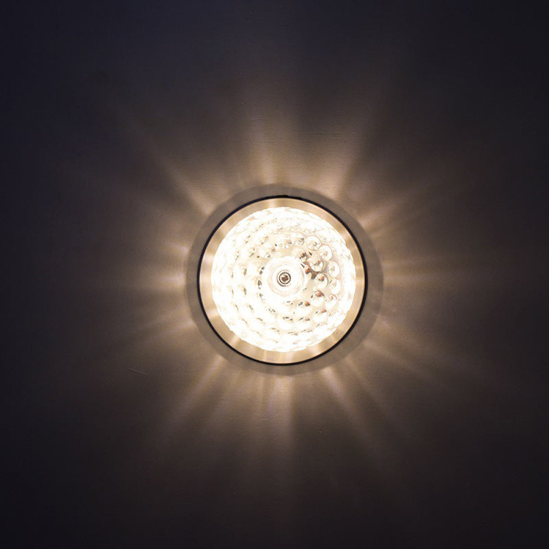 Scandinavische bolvormige inbouwarmatuur Helder gehamerd kristal LED-gang dicht bij plafondverlichting
