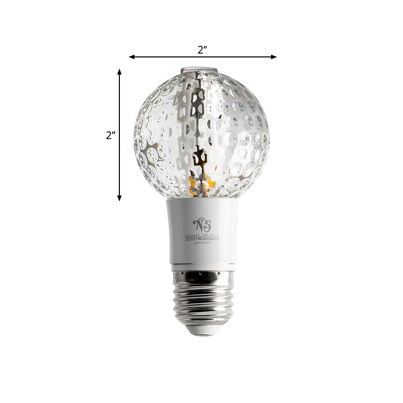 Nordic Spherical Flush Mount Fixture Clear Hammered Crystal LED Hallway Close to Ceiling Lighting