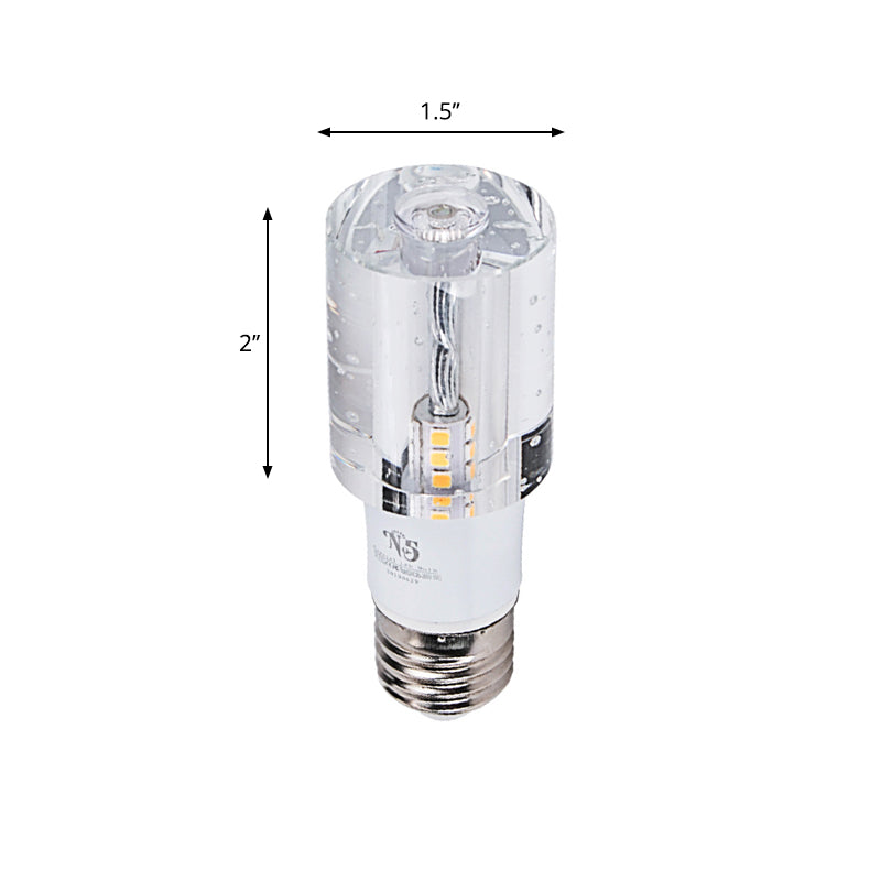 LED Hallway Ceiling Light Fixture Contemporary Flush Mount with Cylinder Clear Crystal Shade