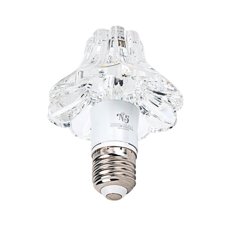 Morning Glory Clear Crystal Ceiling Lighting Modern Style LED Flush Light for Porch