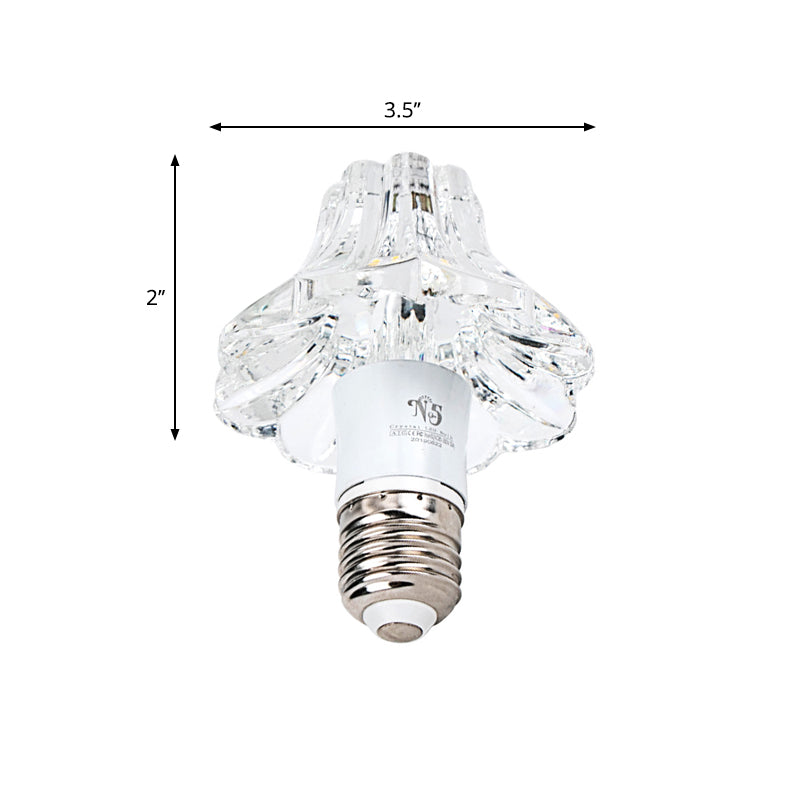 Morning Glory Clear Crystal Ceiling Lighting Modern Style LED Flush Light for Porch