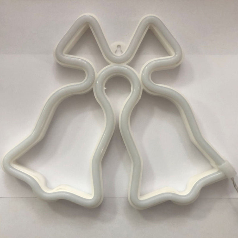 White Jingle Bell Mini Nightstand Lamp Cartoon Style LED Plastic Wall Lighting