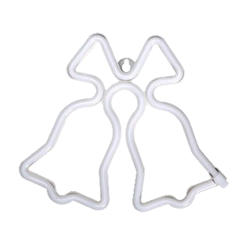 White Jingle Bell Mini Nightstand Lamp Cartoon Style LED Plastic Wall Lighting