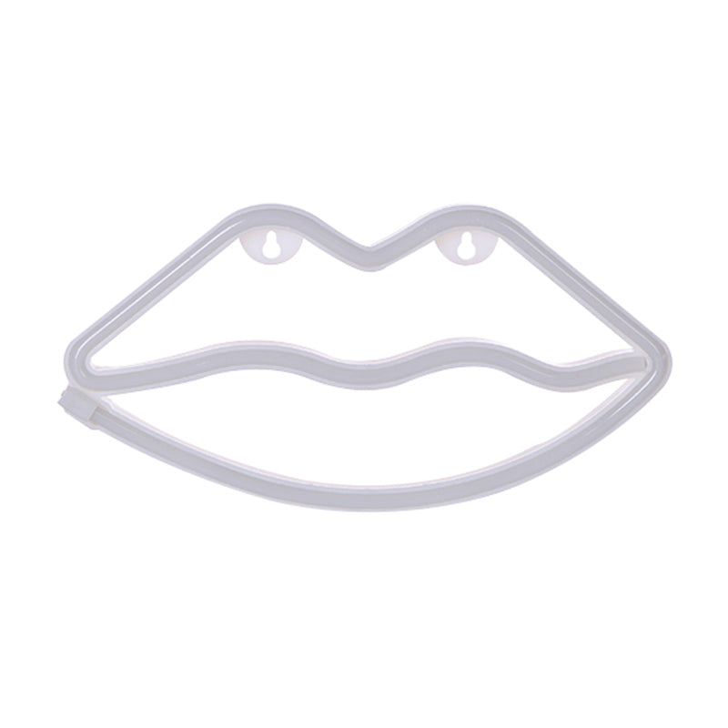 Luce da comodino a forma di labbro rossa Luce di plastica a LED a LED contemporanea per bambini