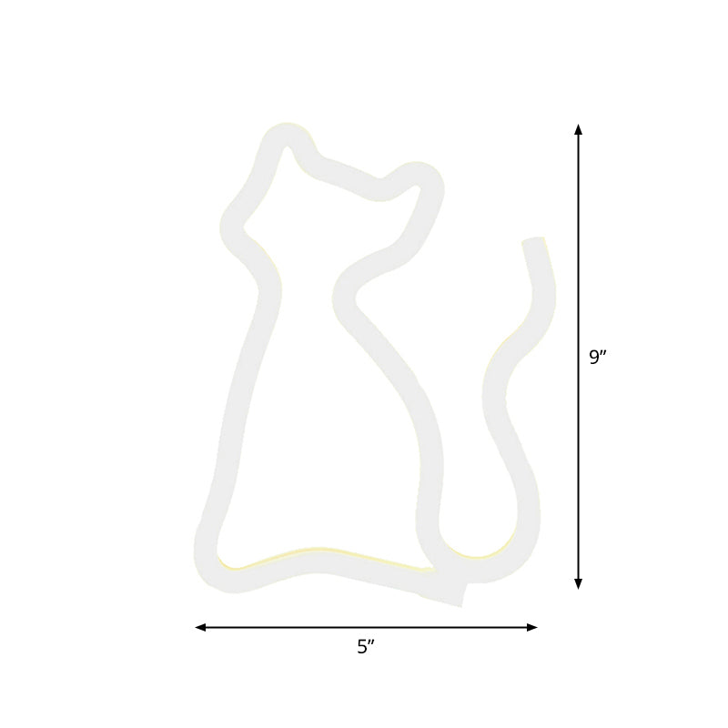 Creative LED Night Light White Cat USB Powered Wall Night Lamp with Plastic Shade