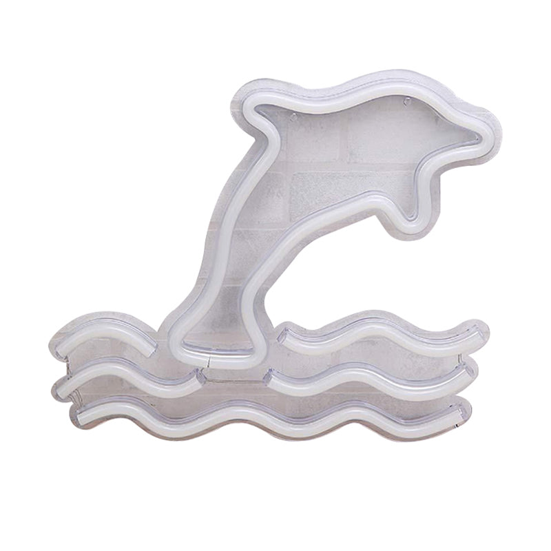 Cartoon Dolphin Night Lamp Niños de plástico Iluminación de pared de la pared en blanco