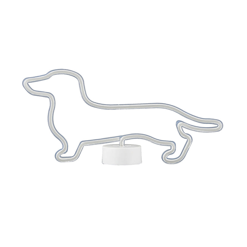 Lampada da parete a forma di cane in plastica a forma di cani a batteria contemporanea a led Luce in bianco in bianco