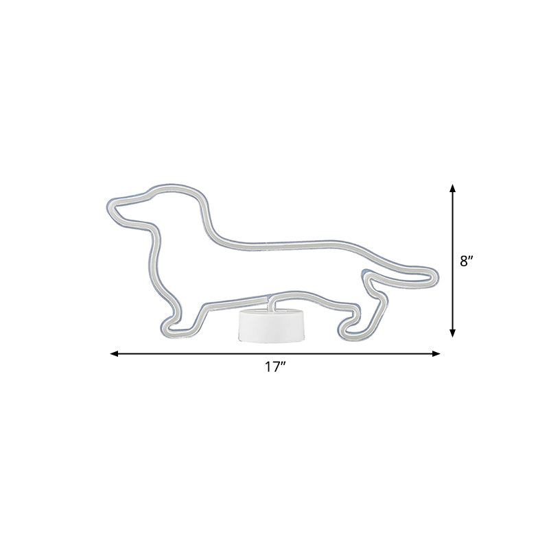 Lampada da parete a forma di cane in plastica a forma di cani a batteria contemporanea a led Luce in bianco in bianco