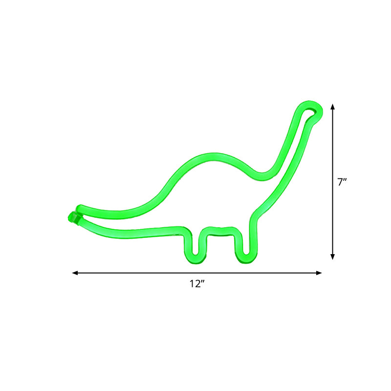 Dinosaur Plastic Wall Lighting Modern Style Battery LED White Nightstand Lamp for Boys Bedroom