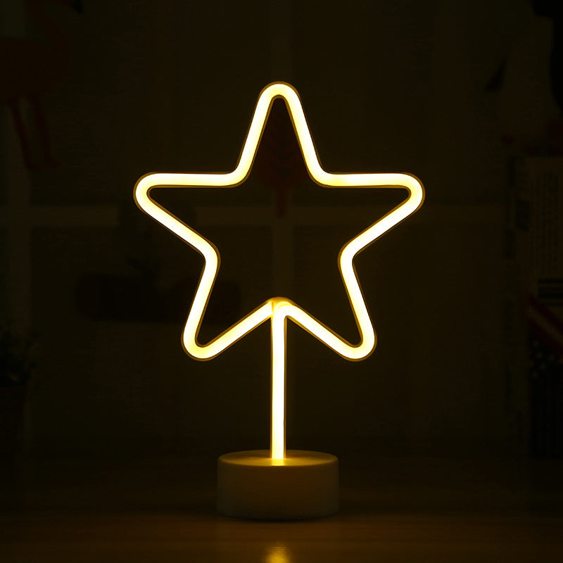 Geometry Frame Mini Nightstand Lamp Minimalist Plastic LED White Wall Night Light