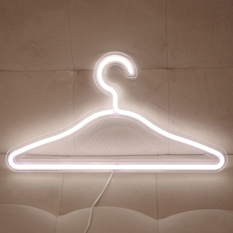Coat Hanger Bedroom Nightstand Light Plastic USB LED Minimal Wall Hanging Night Lamp in White