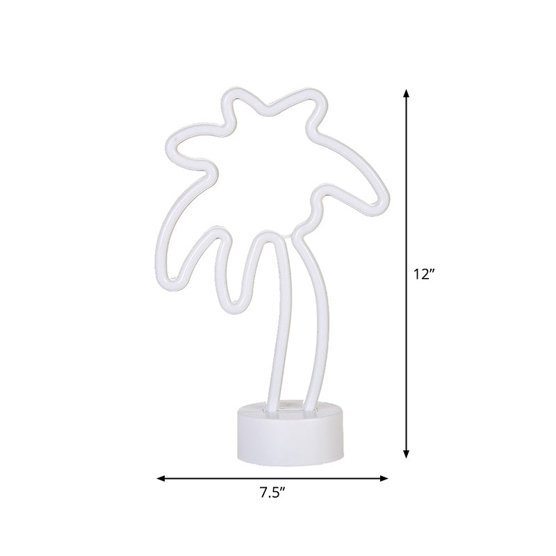 Lámpara de mesa de plástico para árbol de coco Simplicidad LED White Night Iluminación para niños dormitorio