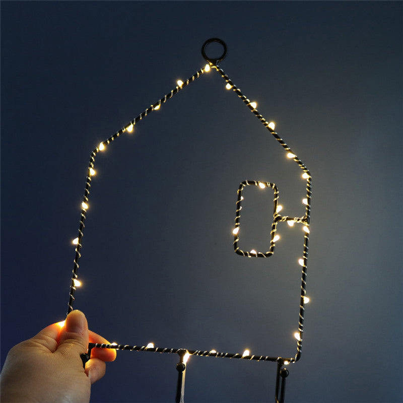 Marco de alambre lámpara de pared de metal LED contemporáneo Ligera de noche blanca para niños dormitorio