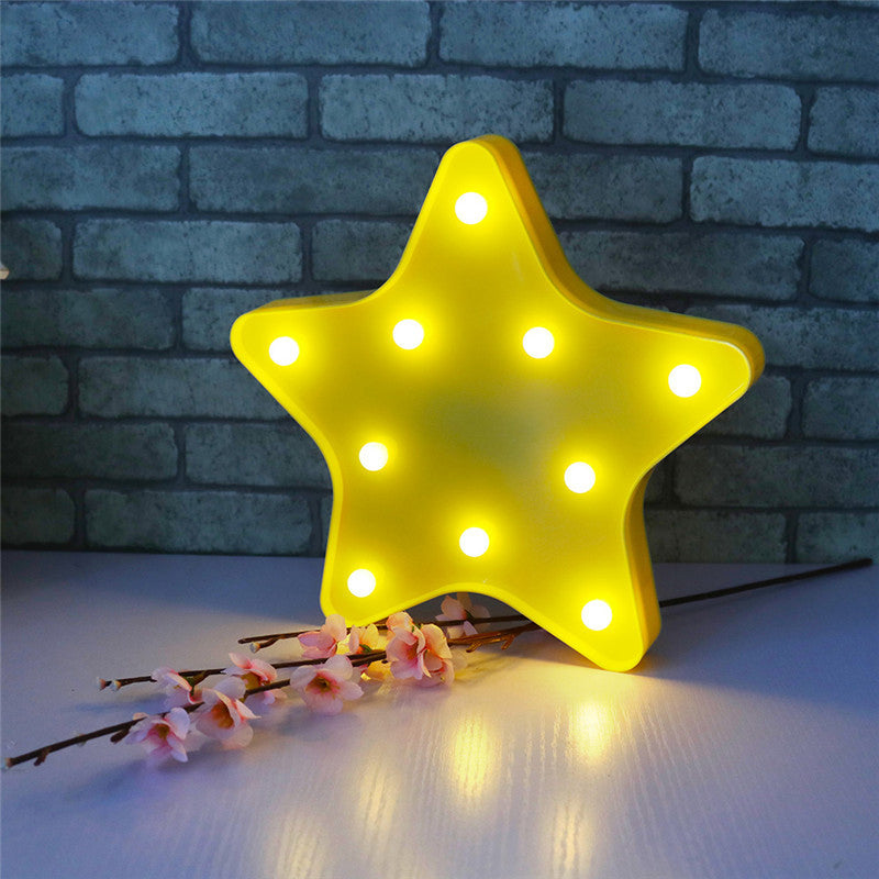 Star Night Stand Light Modern Plastic Battery Operated LED Wall Night Lighting