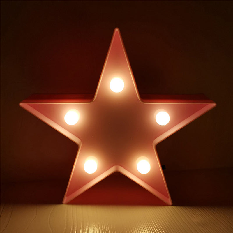 Plastic Pentagram Night Stand Lighting Minimalist LED Night Lamp for Girls Bedroom
