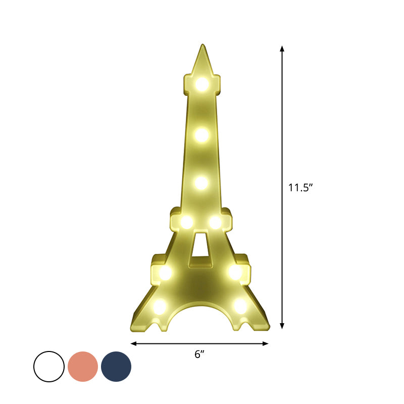 LED Bedroom Nightstand Light Minimalist Night Lamp with Building Plastic Shade