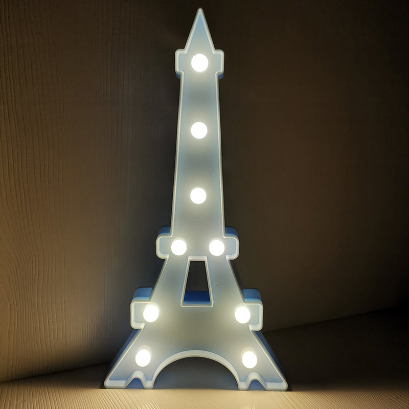 LED Bedroom Nightstand Light Minimalist Night Lamp with Building Plastic Shade