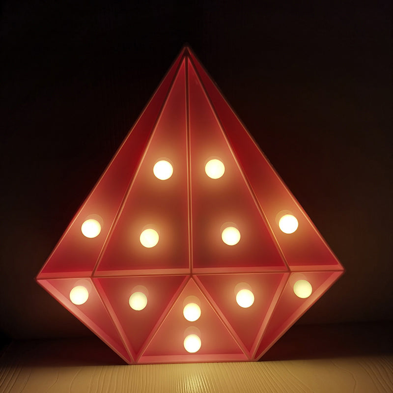 LED Bedroom Nightstand Light Minimalist Night Lamp with Building Plastic Shade