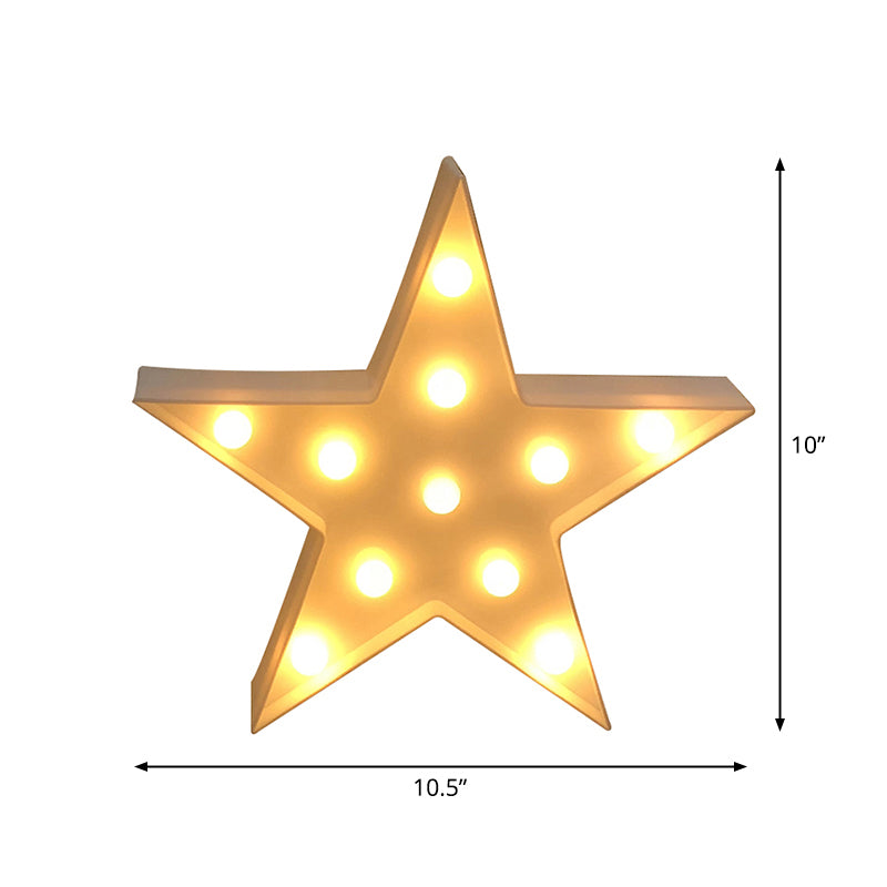 Pentacle Baby Bedroom Nightstand Lamp Plastic Modern Style LED Night Lighting in Yellow