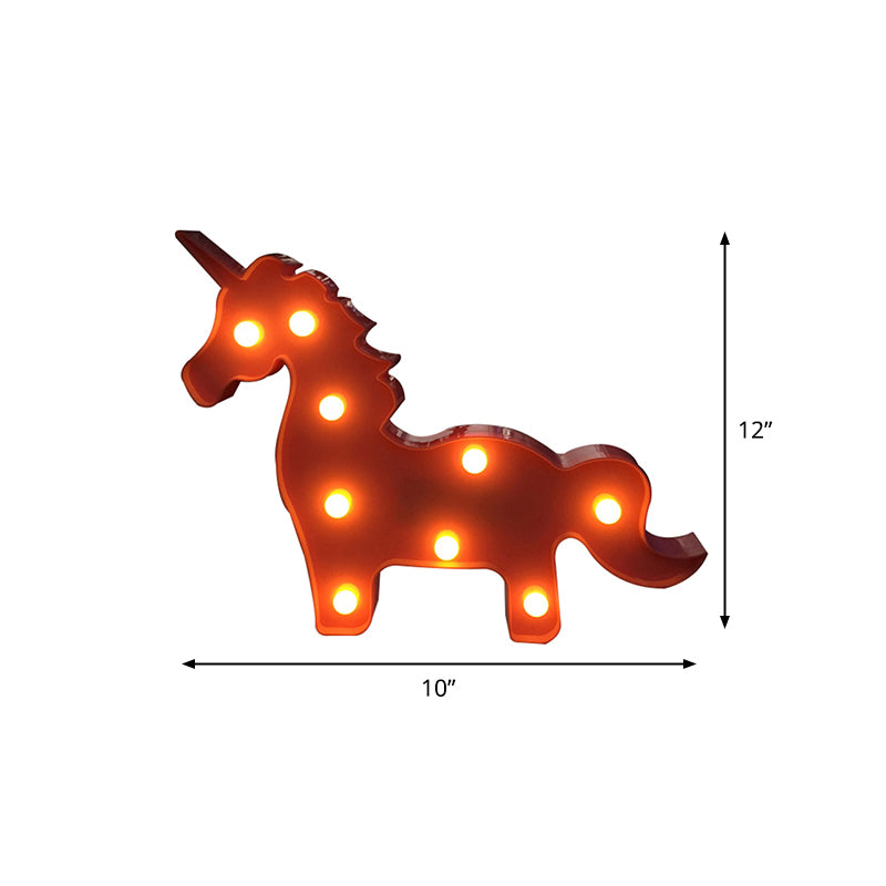 Simplicity LED Nightstand Lamp Unicorn Wall Lighting with Plastic Shade for Kids Bedroom