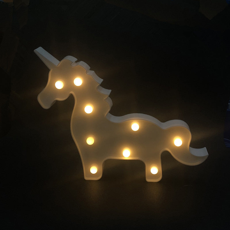 Unicorn Shade Nightstand Lighting Simple Plastic Baby Bedroom LED Wall Lamp