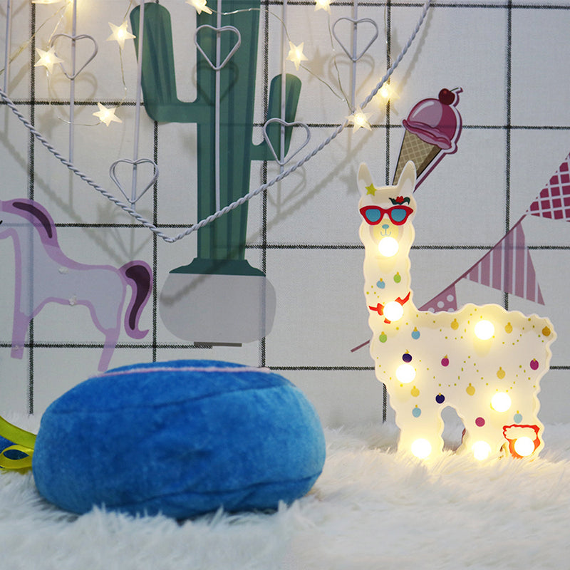Plastic Alpaca Night Lighting Contemporary Battery Operated LED Wall Night Lamp for Girls Room