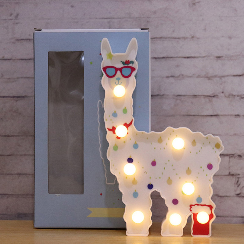 Plastic Alpaca Night Lighting Contemporary Battery Operated LED Wall Night Lamp for Girls Room