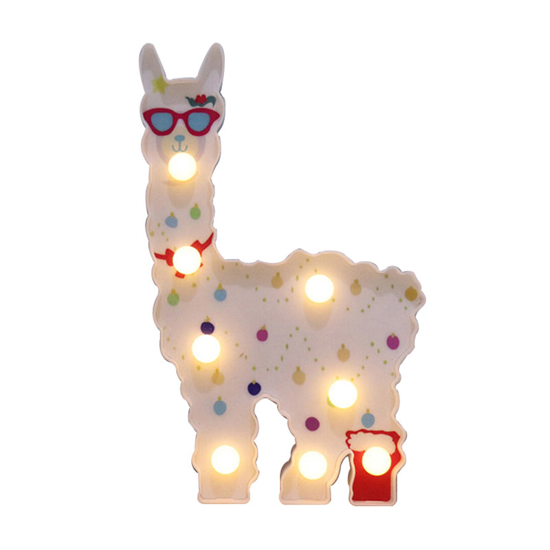 Plastic Alpaca Night Lighting Contemporary Battery Operated LED Wall Night Lamp for Girls Room