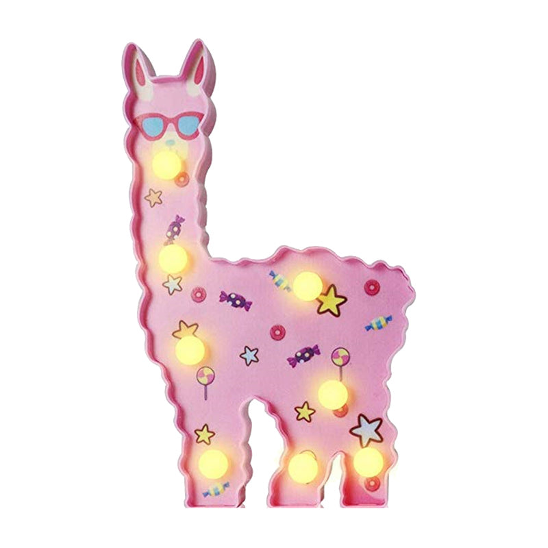 Plastic Alpaca Night Lighting Contemporary Battery Operated LED Wall Night Lamp for Girls Room