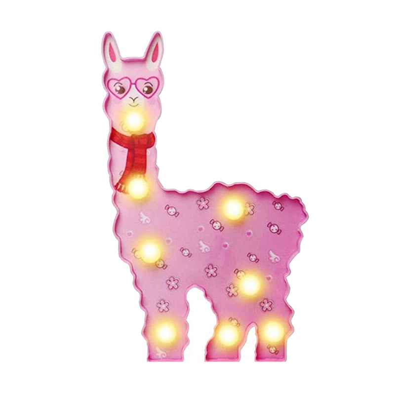 Plastic Alpaca Night Lighting Contemporary Battery Operated LED Wall Night Lamp for Girls Room