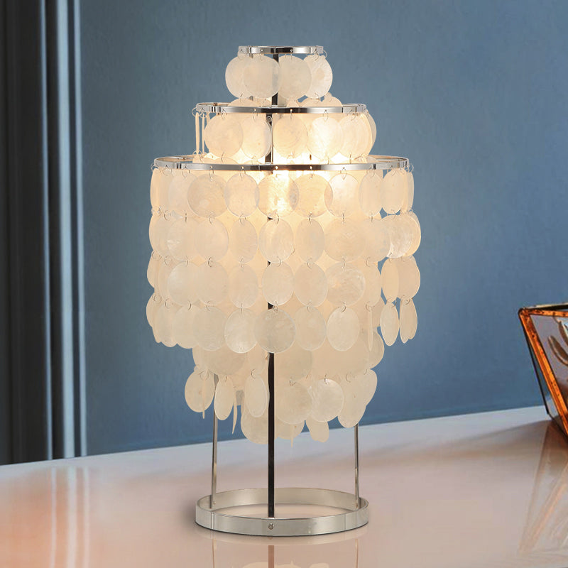 Lampe de nuit en coquille de la lampe en cascade