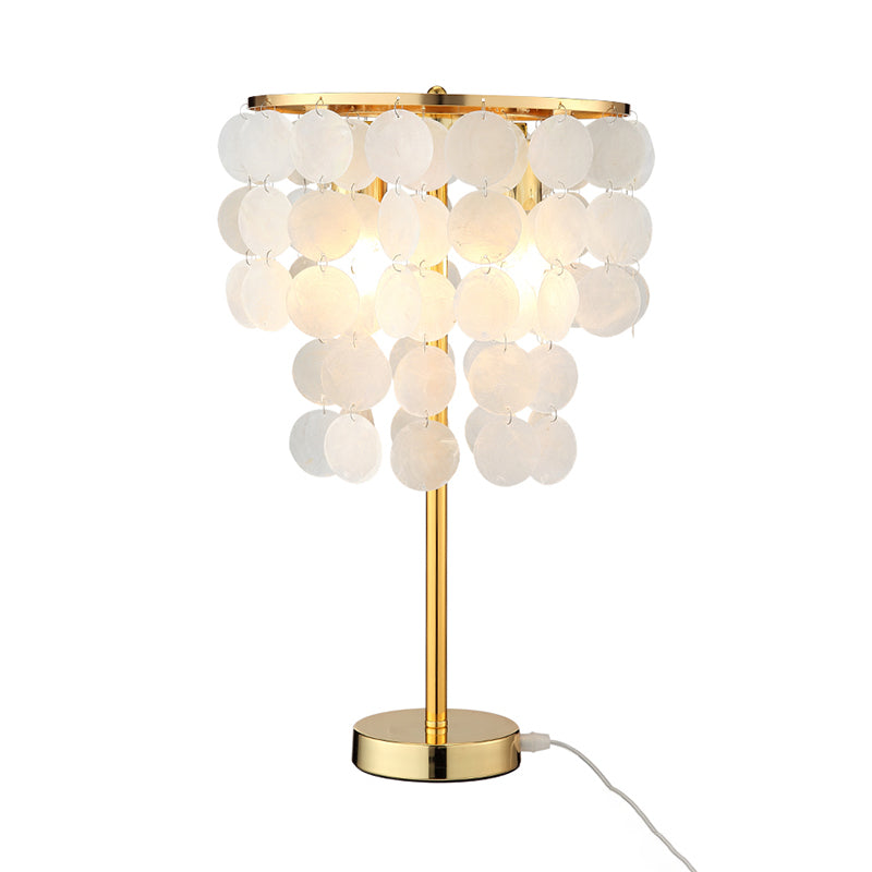 Lampe de nuit en coquille de la lampe en cascade