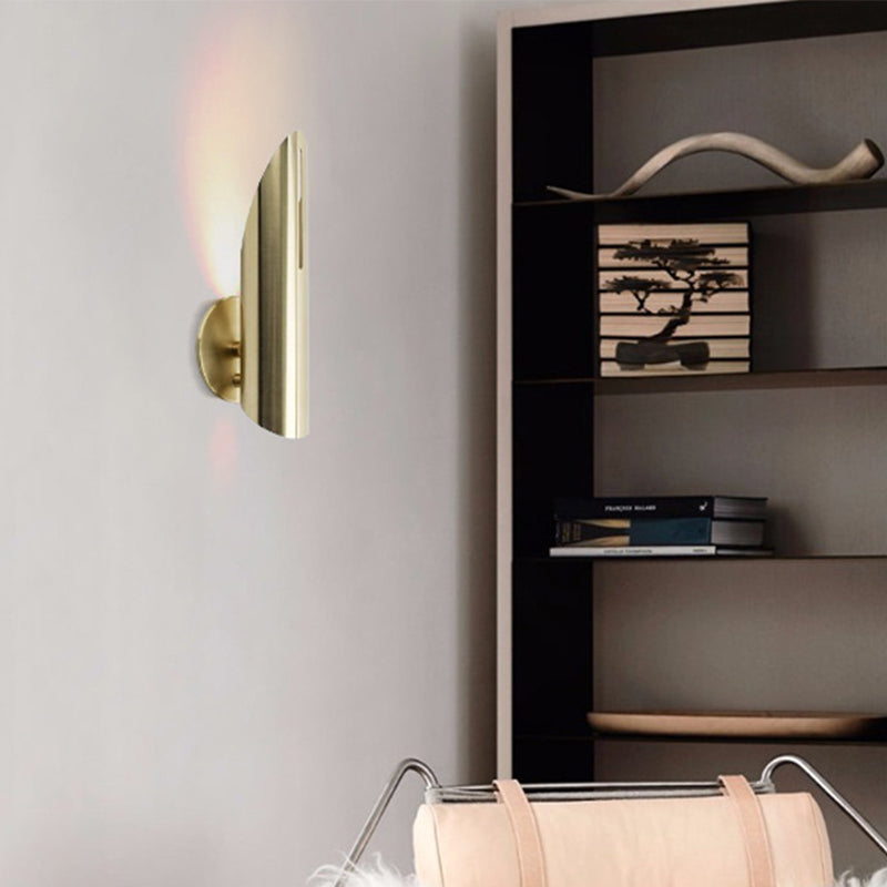 Simplicity 1 Light Wall Mount Lamp Cut Tubular Wall Light Fixture with Metal Shade