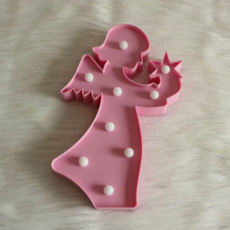 Beauty Element Girls Room Night Lamp Plastic Modern Style LED Nightstand Lighting