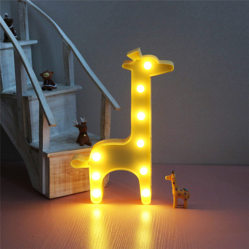 Giraffe Plastic Nightstand Light Cartoon Style LED Wall Night Lighting for Bedside