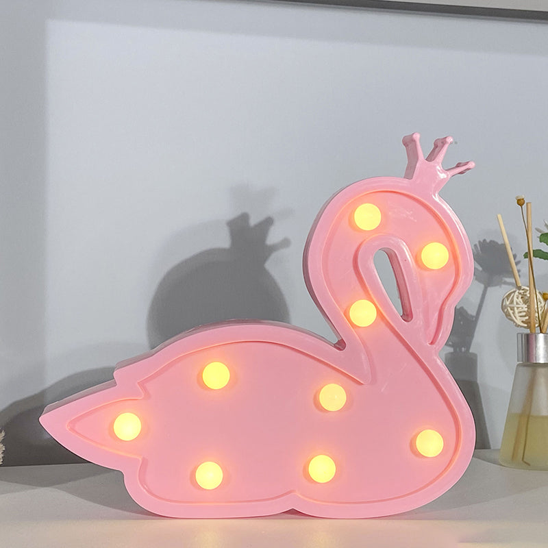 Plastic Swan Wall Night Lamp Contemporary LED Night Lighting for Children Bedroom