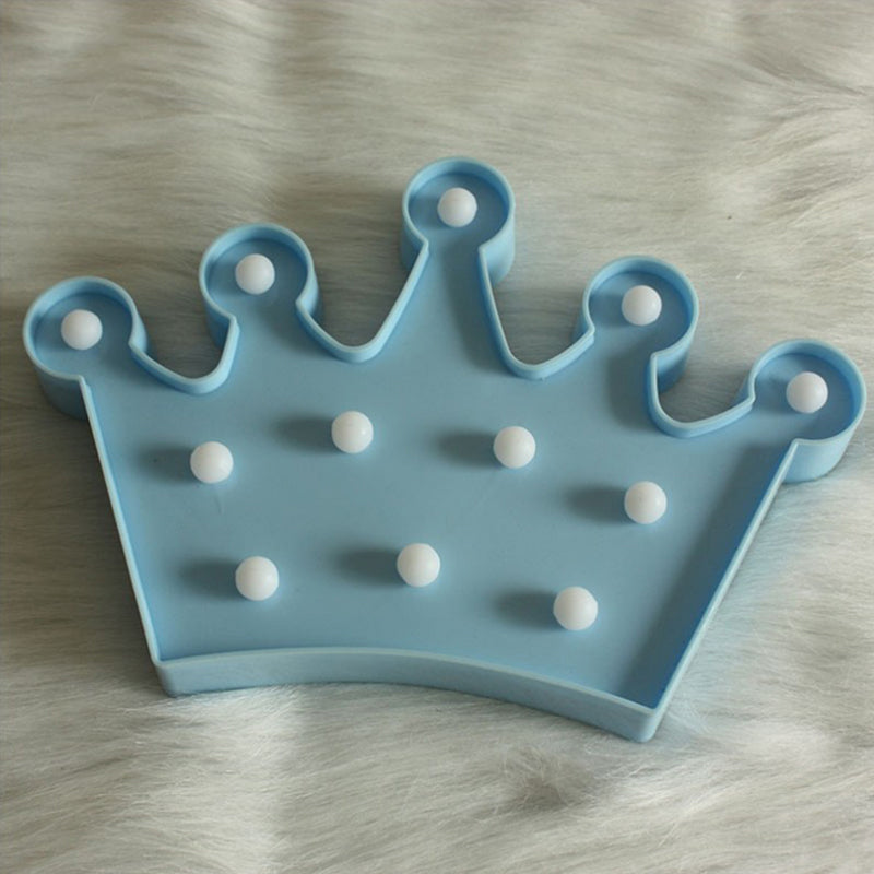 Plastic Crown Nightstand Lamp Cartoon Style Battery Operated LED Night Lighting