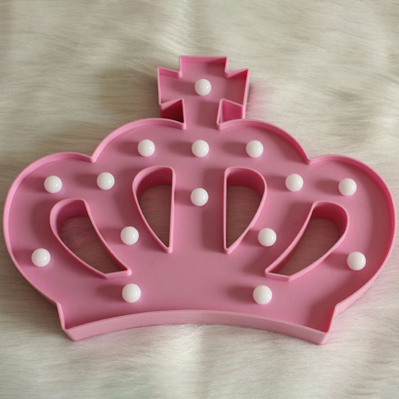 Plastic Crown Nightstand Lamp Cartoon Style Battery Operated LED Night Lighting