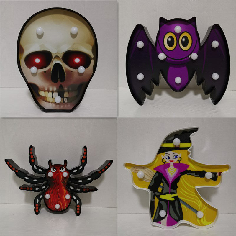 Horror Element Night Light Simple Plastic Battery Operated LED Black Nightstand Lighting