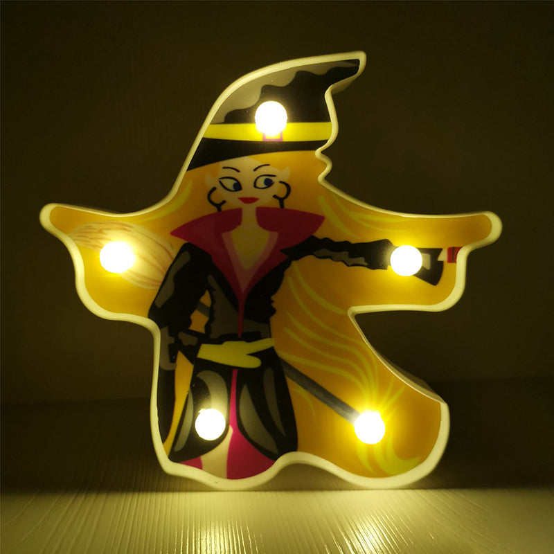 Horror Element Night Light Simple Plastic Battery Operated LED Black Nightstand Lighting