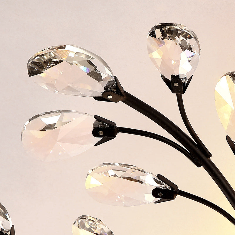 Crystal Semi Flush Monte Light Randing Branch Countryside Affermazione Montata per camera da letto
