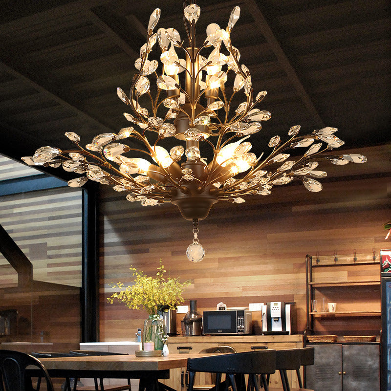 Crystal Branches Ceiling Chandelier Traditional Dining Room Pendant Lighting Fixture